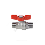 Кран шаровой латунь хром R253D Ду 32 Ру42 НР бабочка красная Giacomini R253X006