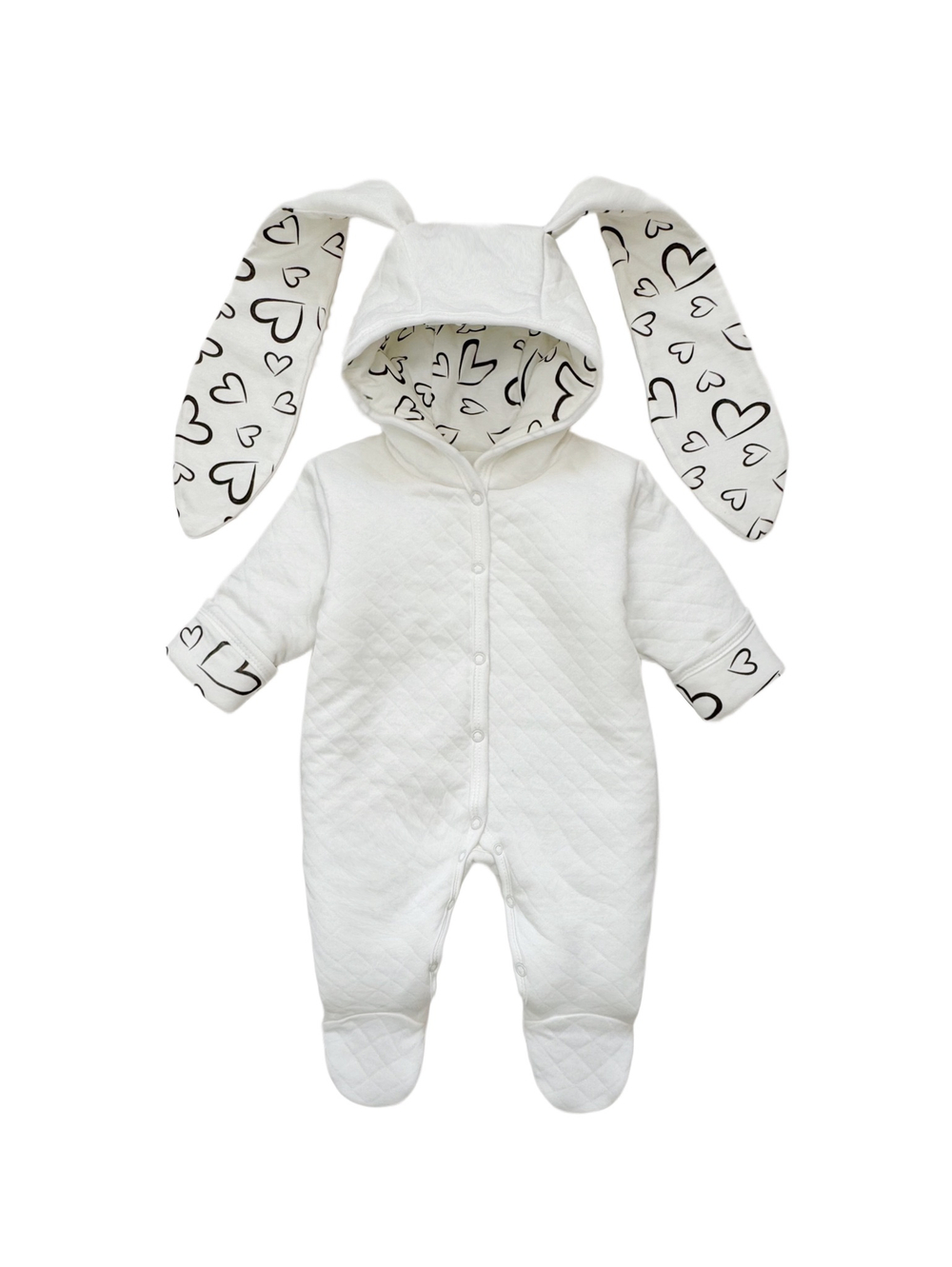 Комбинезон с ушками (Сердца) (без утеплителя)