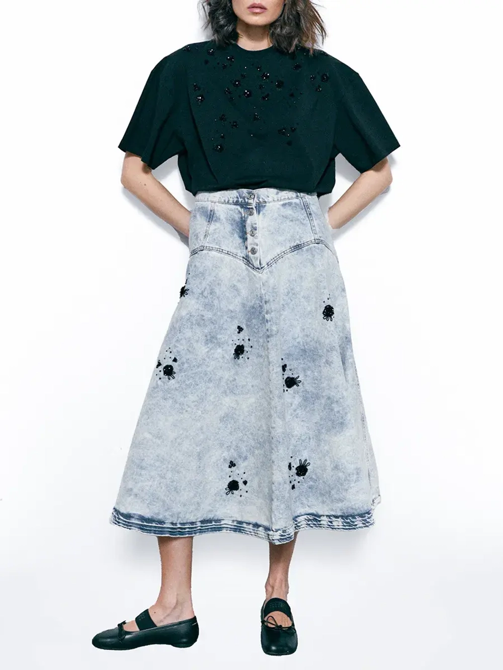 Юбка MOM SKIRT SHIMMER, голубой