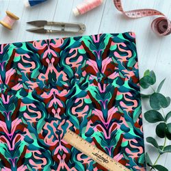 Ткань шифон абстрактные цветы волной