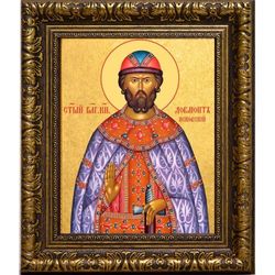 Довмонт (Тимофей) Псковский благоверный князь. Икона на холсте.