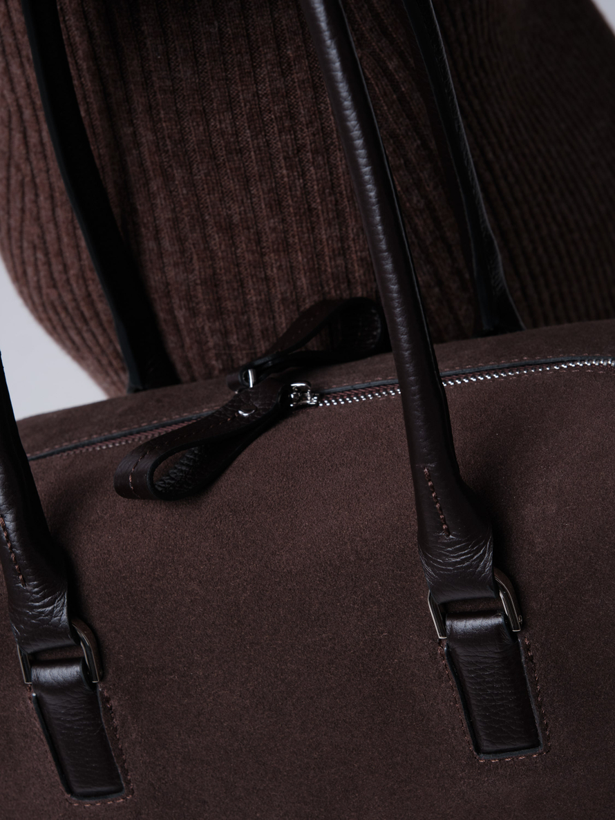 Замшевая сумка DBR 31333 темно-коричневый велюр