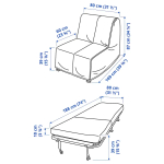 Кресло с откидной спинкой - IKEA LYCKSELE LÖVÅS/ЛИКСЕЛЕ ЛЕВОС ИКЕА, 87х100х80 см, белый