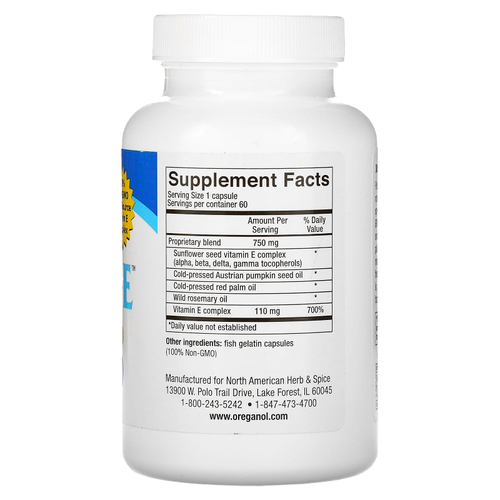 North American Herb & Spice, Purely-E, 60 капсул