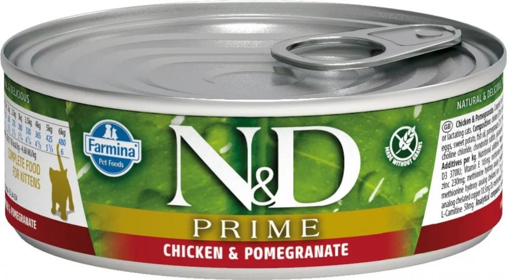 Консервы Farmina N&amp;D Prime Cat для котят курица и гранат для котят 70 г