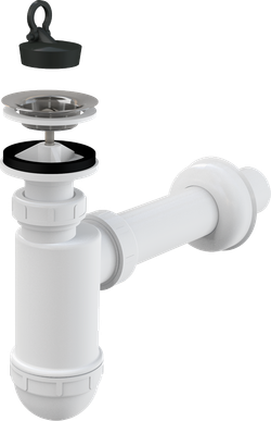 Сифон для умывальника Ø32 с нержавеющей peшeткой Ø63 Alca Plast A410