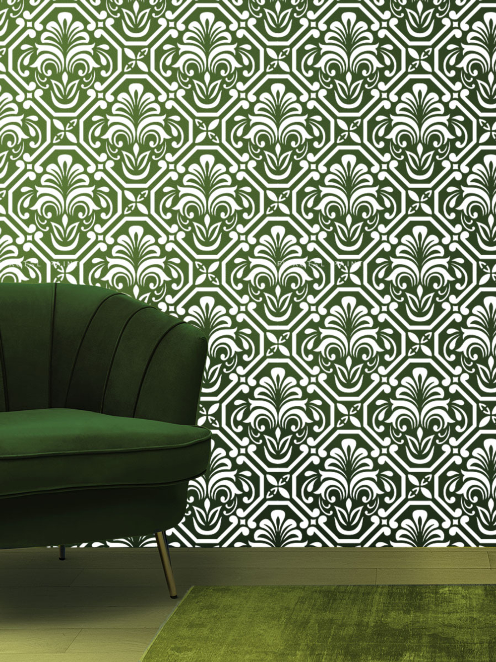 Трафарет для стен из пластика многоразовый 064