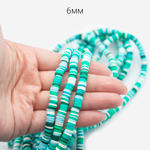 Бусины хеши, каучук, оттенок микс "Зелень"