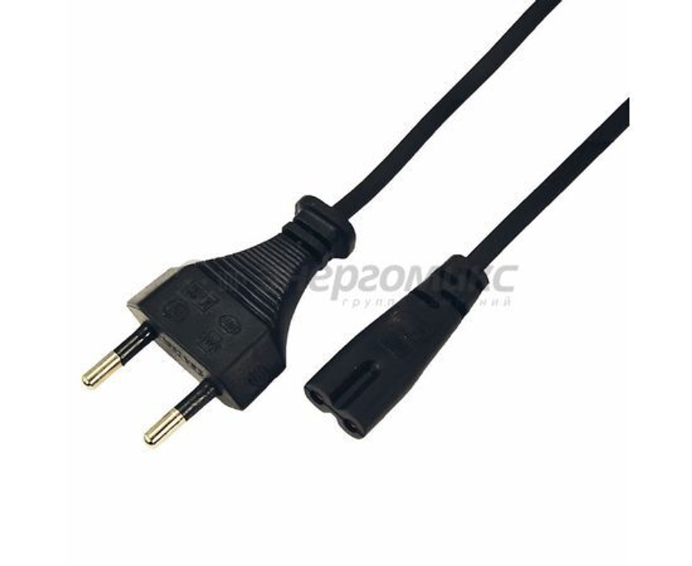 Шнур питания C7 магнитофонный 1.8 м PE черный 2x0.5 REXANT 11-1101