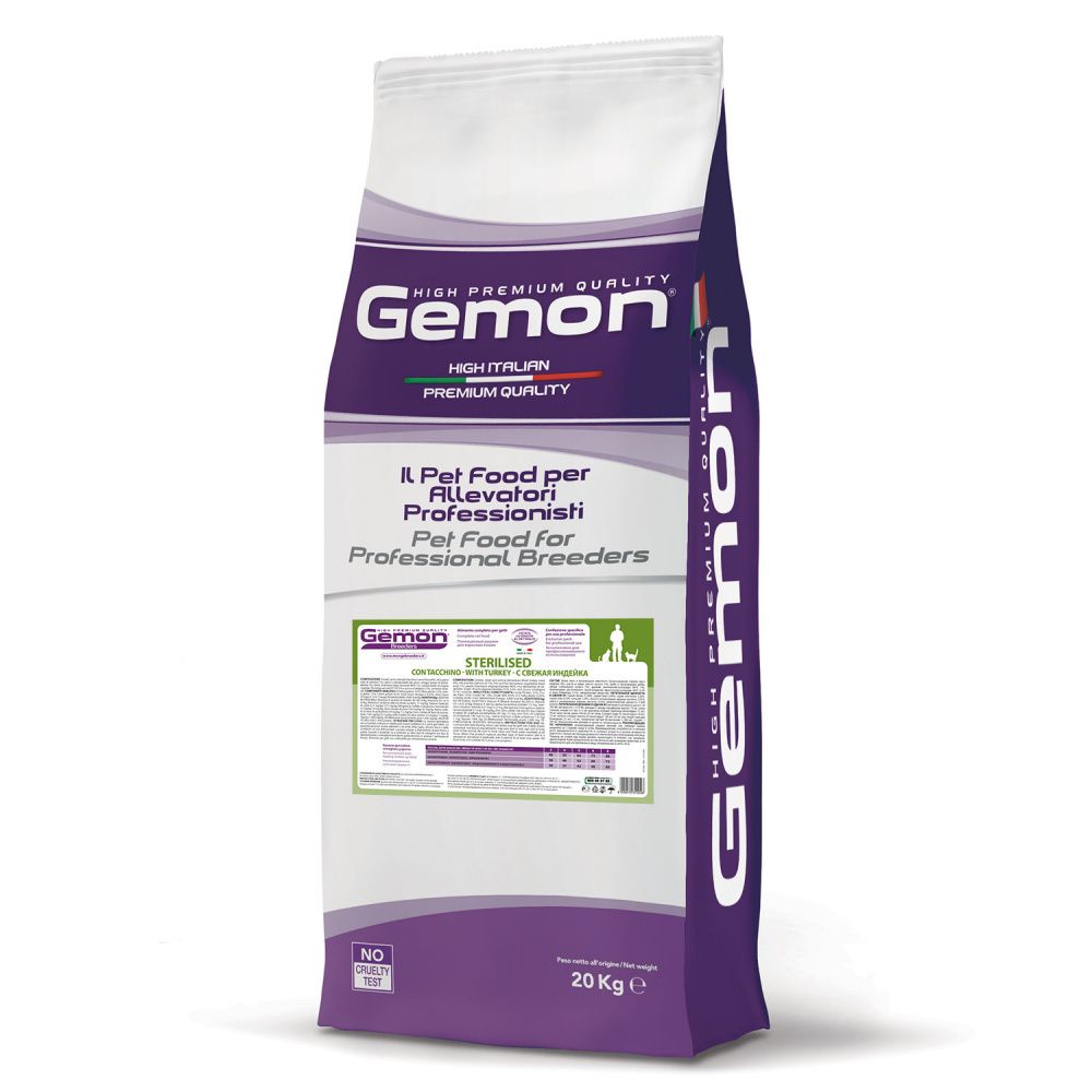 Gemon Cat PFB 31/12,5 низкокалорийный корм для стерилизованных кошек индейка, сухой (20 кг)
