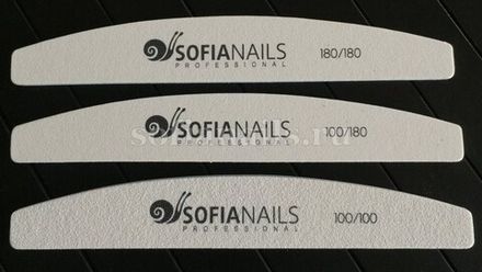SofiaNails Пилка белая лодка Корея, 100/180гр