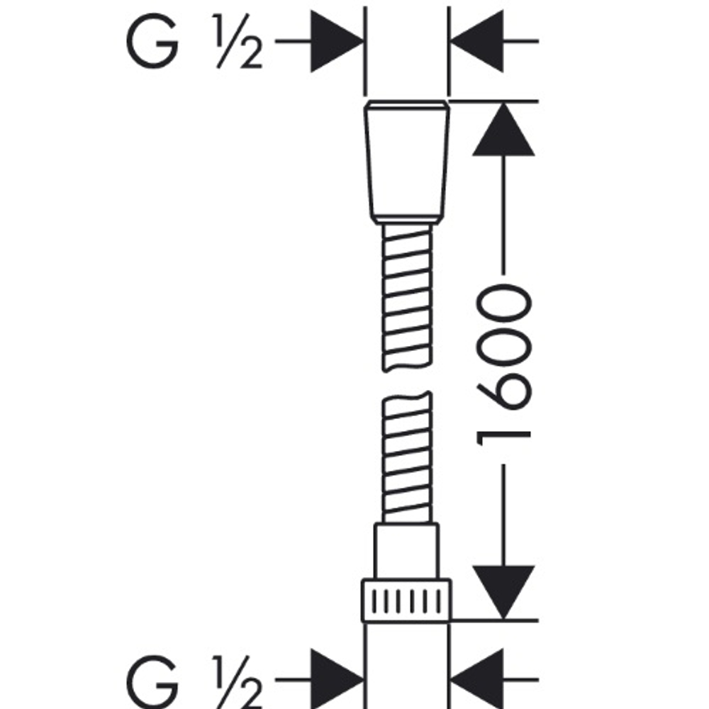 Душевой шланг Hansgrohe Metaflex 1,60 м, 1/2, хром (28266000)