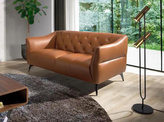 Двухместный диван Angel Cerda KF150-2P, коричневая кожа