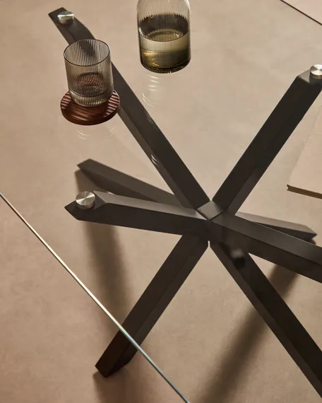 Журнальный столик Argo 130х70 см, стекло, черные ножки