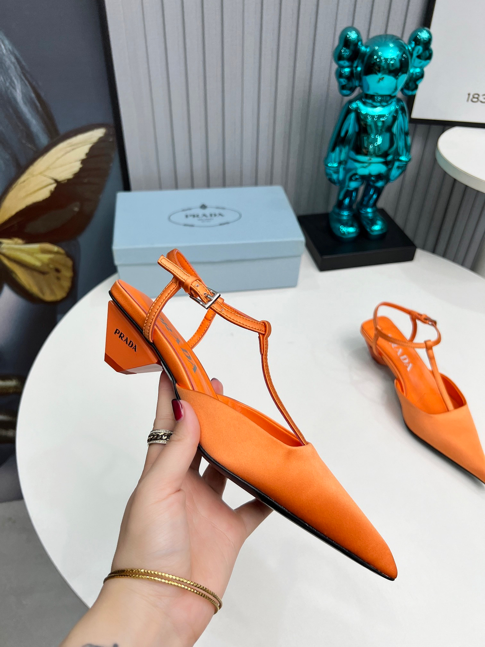 Prada Satin Slingback Pumps