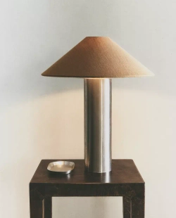 ZARA HOME НАСТОЛЬНАЯ ЛАМПА С МЕТАЛЛИЧЕСКИМ ОСНОВАНИЕМ, СЕРЕБРО