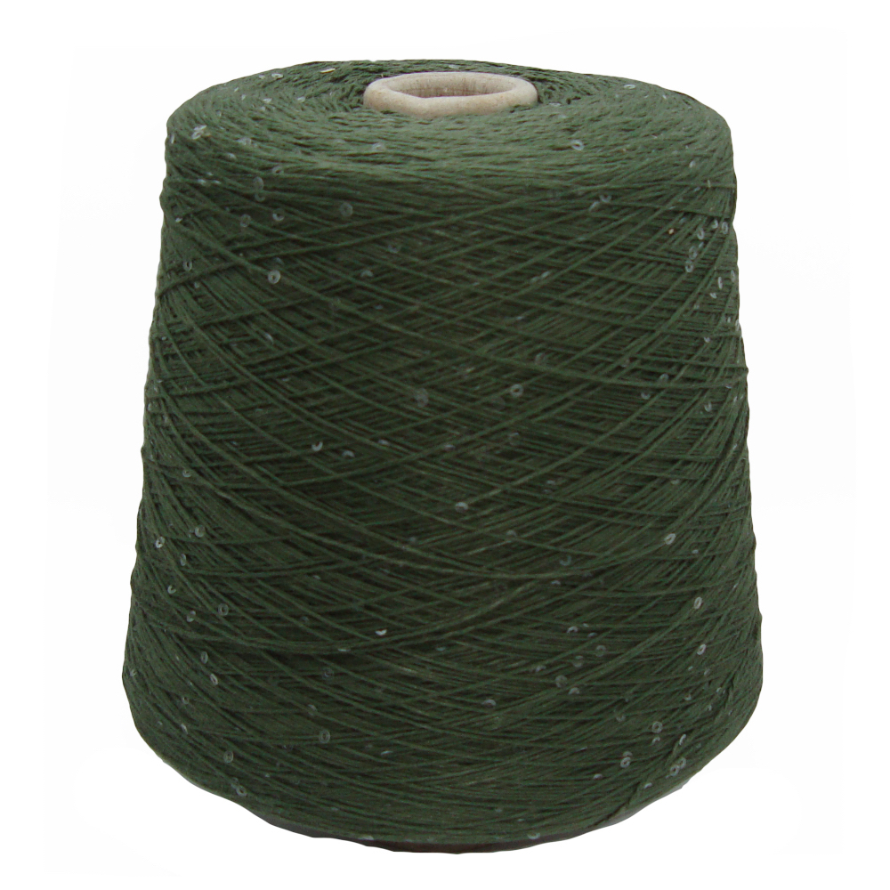 Бобинная пряжа Cotton Paillettes (Verde)