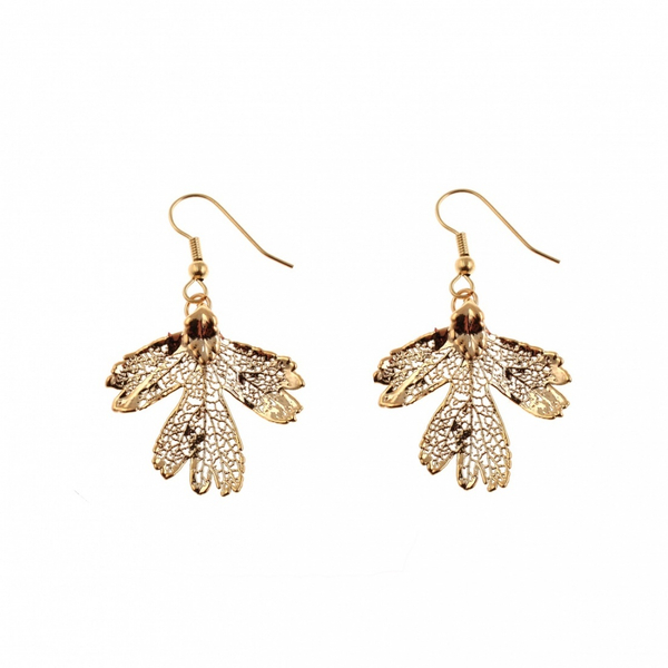 Серьги листья Ester Bijoux Боярышник LF203C-G BR