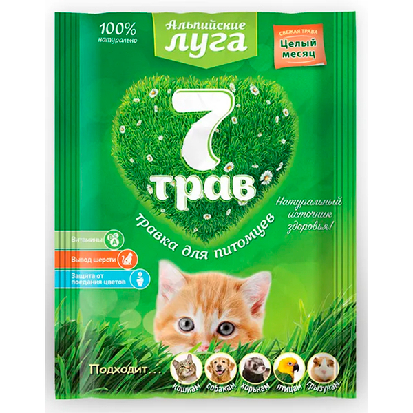 Трава Альпийские луга 7 трав для кошек 50 г