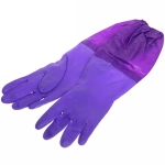 Перчатки пвх «Флора» фиолетовые 50см с флисовой подкладкой и удлиненными рукавами ДоброСад