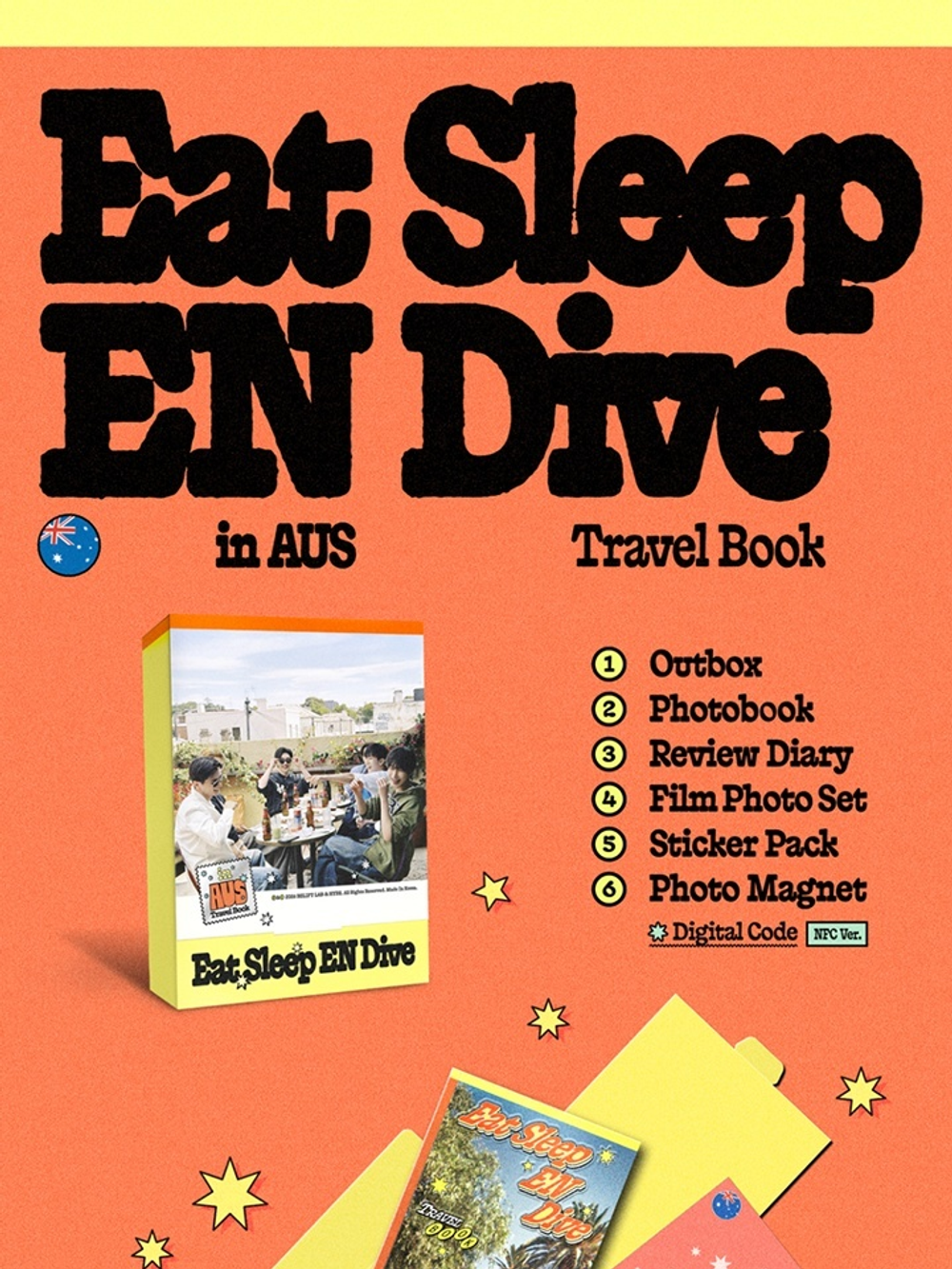 (ПРЕДЗАКАЗ) публикация ENHYPEN - Eat Sleep EN Dive in AUS TRAVEL BOOK