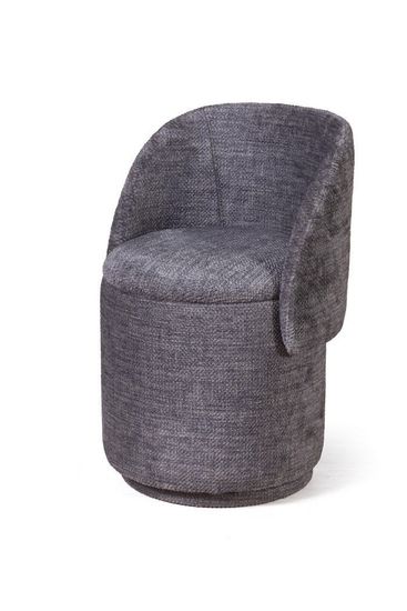 Пуф с кручением Bubble, микромех Rozy dark grey