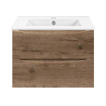 База под керамическую раковину Mia Slim 700 подвесная, 2 выкатных ящика soft close, V.Oak