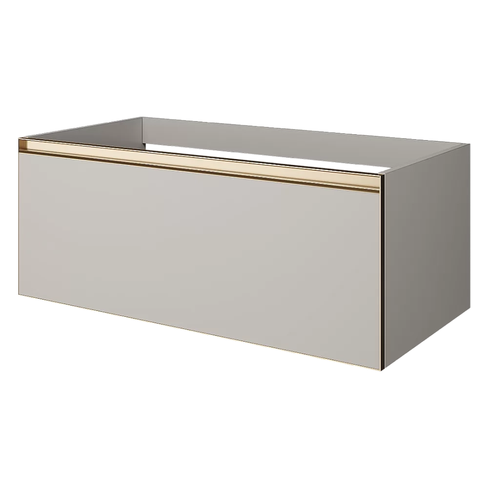 Тумба с раковиной Armadi Art QUATRO 1 100 CASHMERE/профиль MATT GOLD