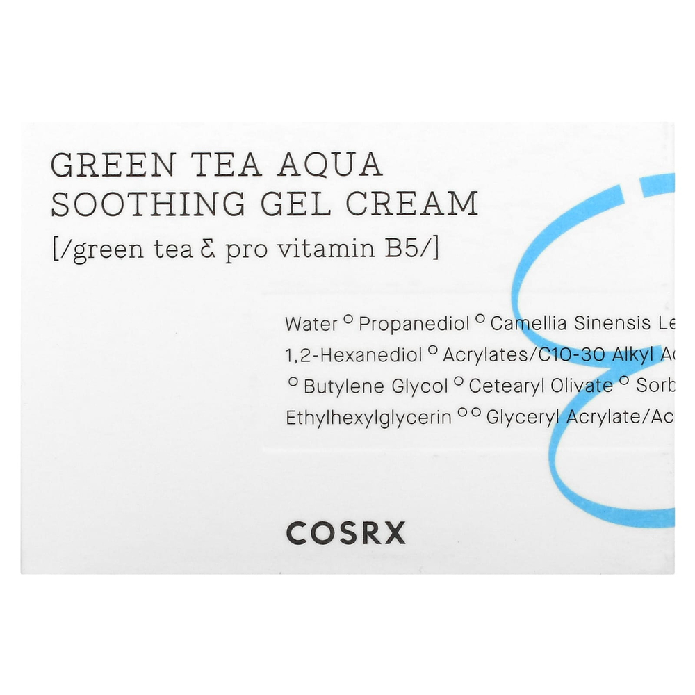 CosRx, Hydrium, успокаивающий гель-крем на основе воды с зеленым чаем, 50 мл (1,69 жидк. унций)