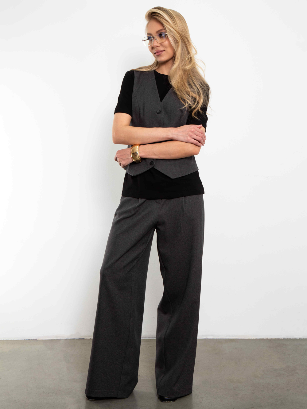 Брюки палаццо Basic (графит)