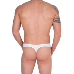 Мужские трусы тонги белые в красную полоску Cosmos Colors  FC10_RW