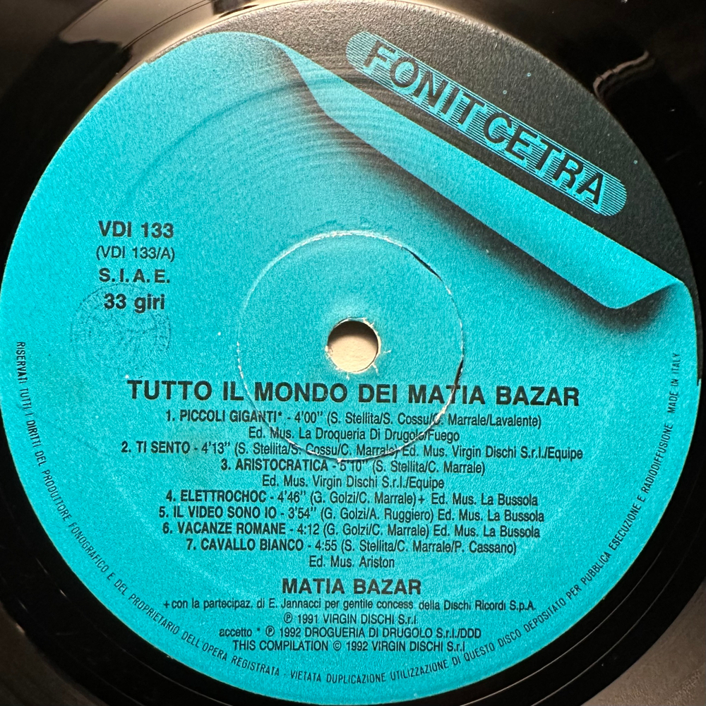 Matia Bazar - Tutto Il Mondo Dei Matia Bazar (Италия 1992г.)