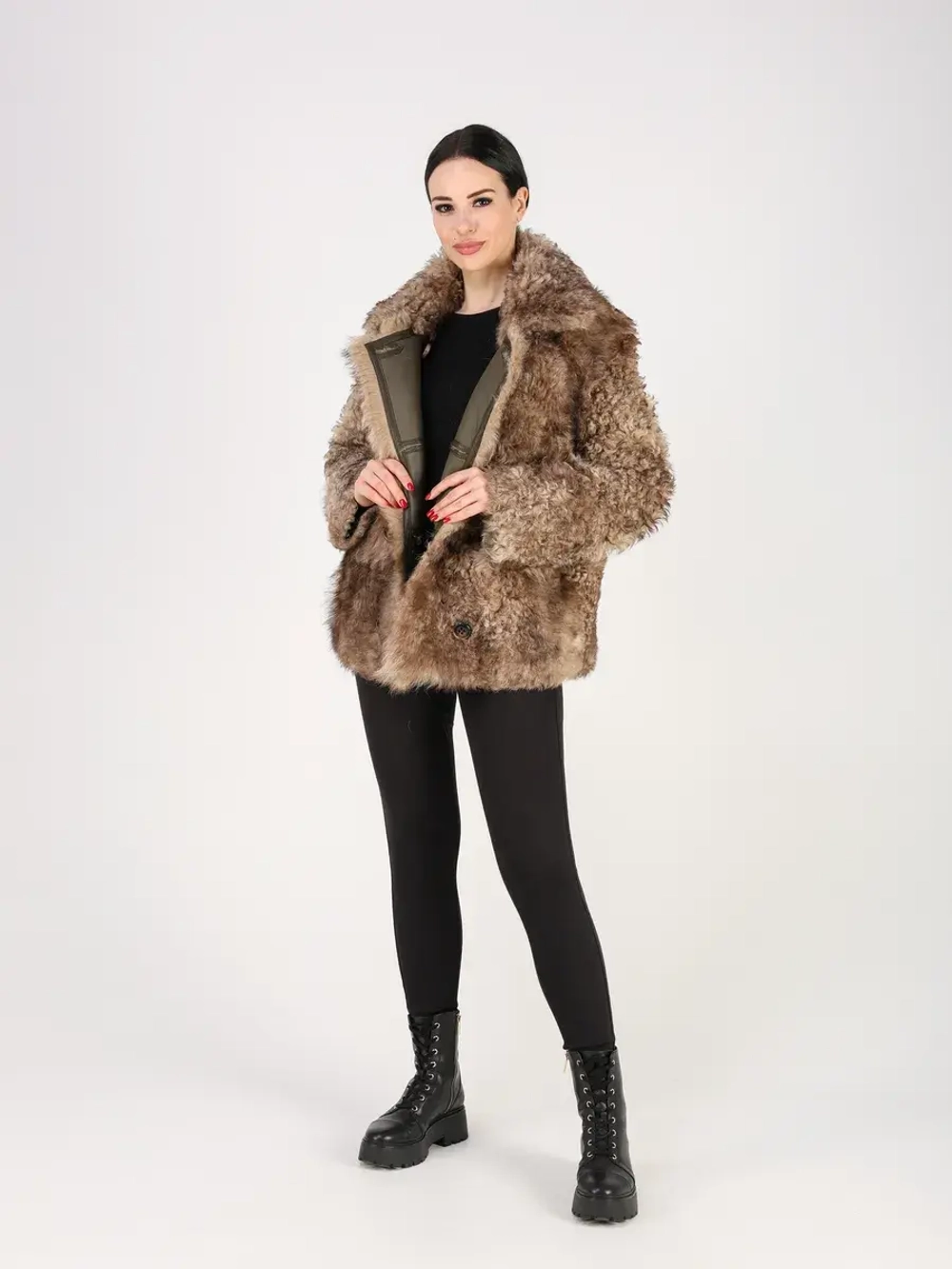Дубленка зимняя шуба натуральная короткая