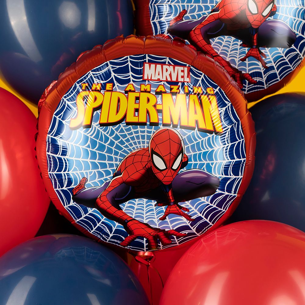 Шар (18''/46 см) Круг, Человек Паук, Дизайн №1, 1 шт. в уп.