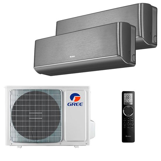 Мультисплит система на 2 комнаты Gree GWH09AVCXB-K6DNA1B/I (black) x 2 / GWHD(14)NK6OO (LCLH)