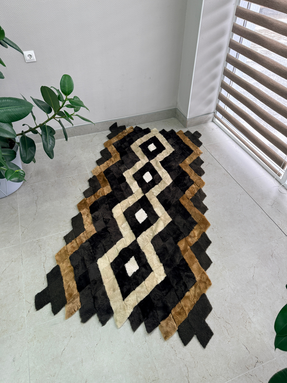 Покрывало меховое ковер из шкуры овчины