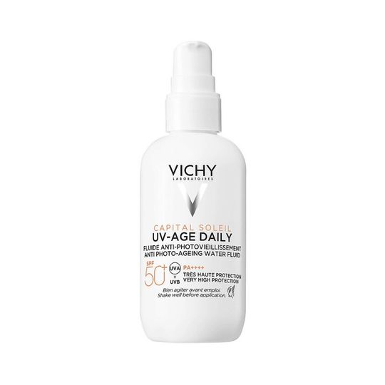 Невесомый солнцезащитный флюид для лица против признаков фотостарения Vichy UV-Age Daily SPF 50+, 80 мл