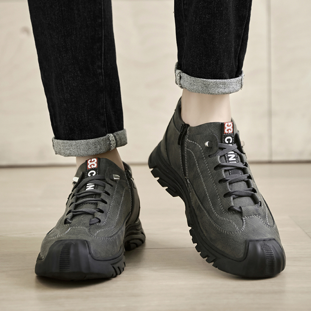 CHENGSHILUOTUO Cow Split Leather Insulated Shoes Men"s