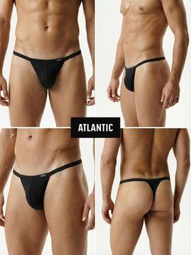 Мужские трусы(1шт) стринги Atlantic MP-1586, микромодал, черный
