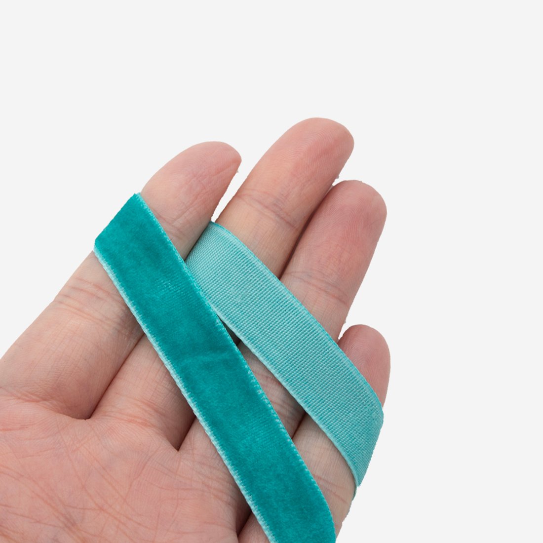 Лента бархатная, 12мм, оттенок "Тиффани"