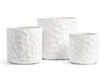 Кашпо TREEZ ERGO - серия Comb - Цилиндр - Белый камень