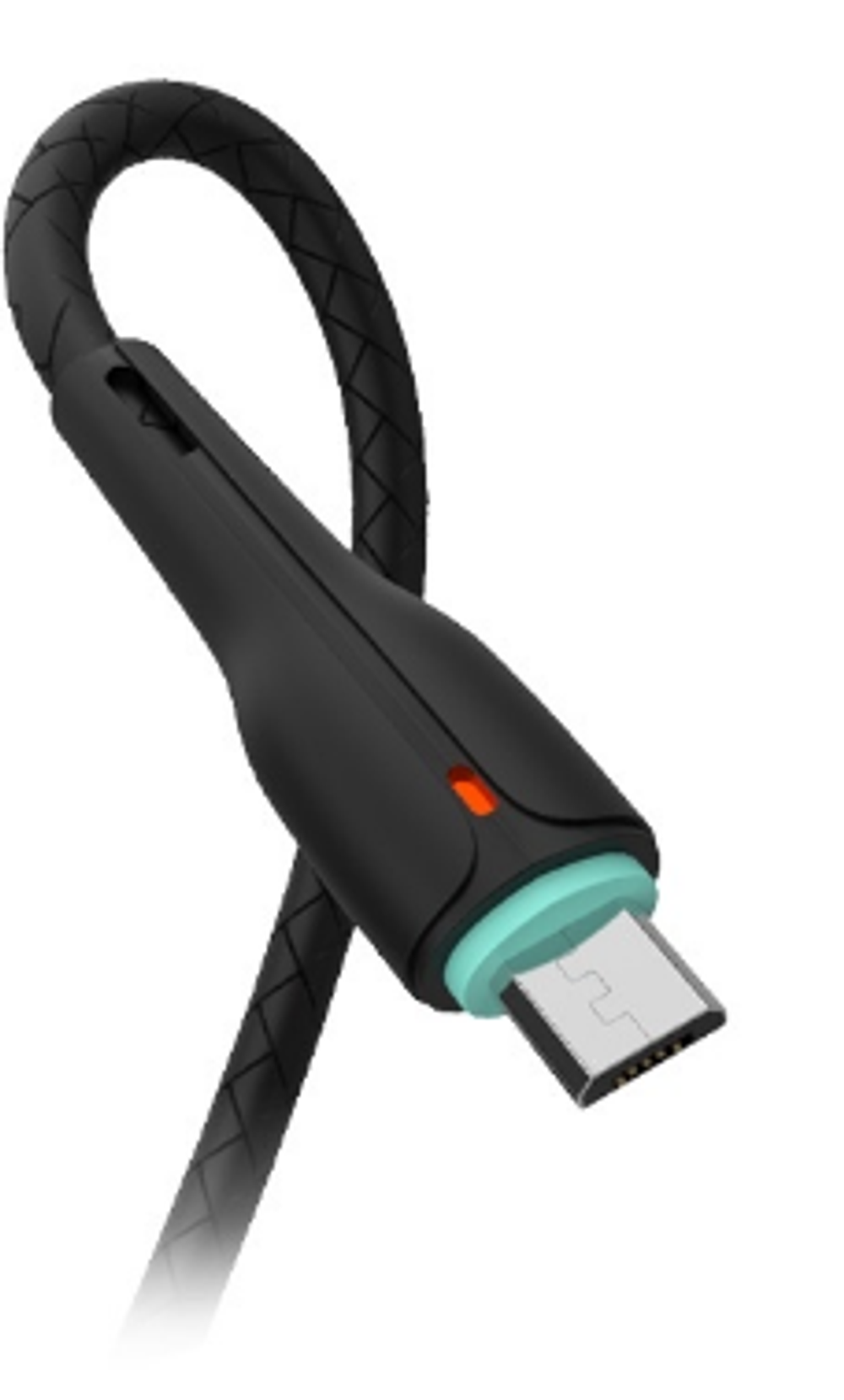Кабель DENMEN D15V USB-microUSB 2.4A 1м TPE Black