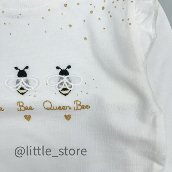 Свитшот из футера(тонкого) "Пчелки" Молочный