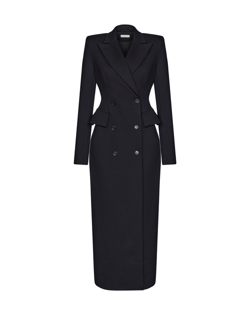 Пальто-пиджак приталенное, черный