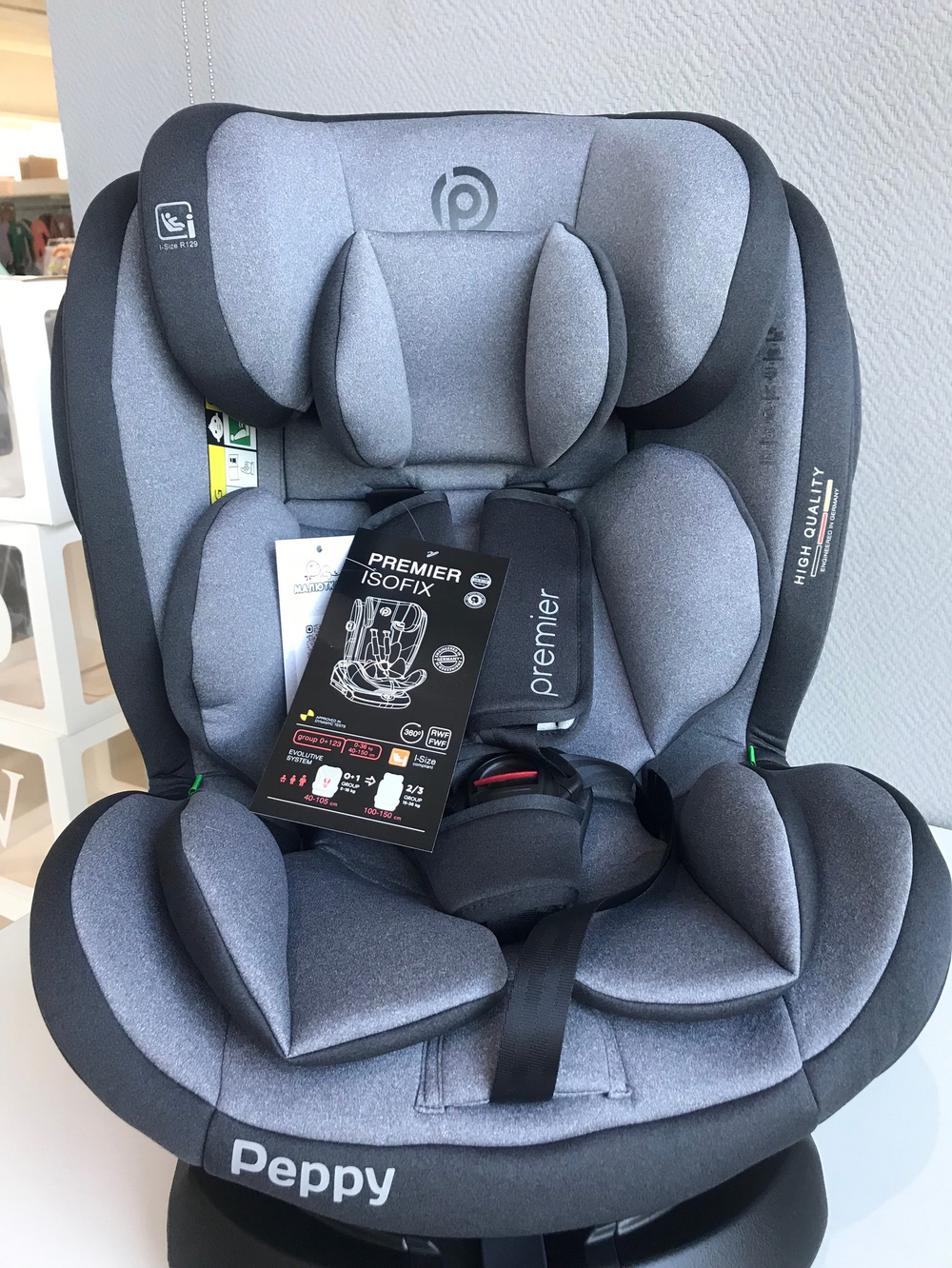 Автокресло Peppy Premier Isofix 0-36 I-Size (grey)