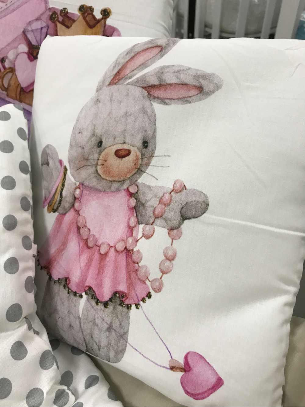 Комплект в кроватку 18 предметов "Кролик коричневый", сатин