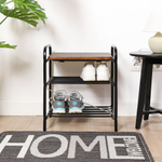 Полка для обуви, мет-л, 3 секц, 44х33х50 см, с сиденьем МДФ, дуб антик фристаил, Nika, Б2/ДА