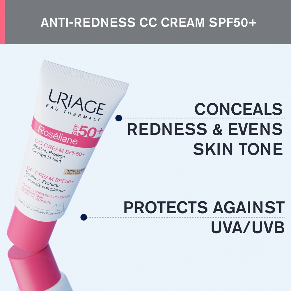 Uriage Roseliane CC Cream SPF 50+ - CC-крем против покраснений SPF 50+, 40 ml