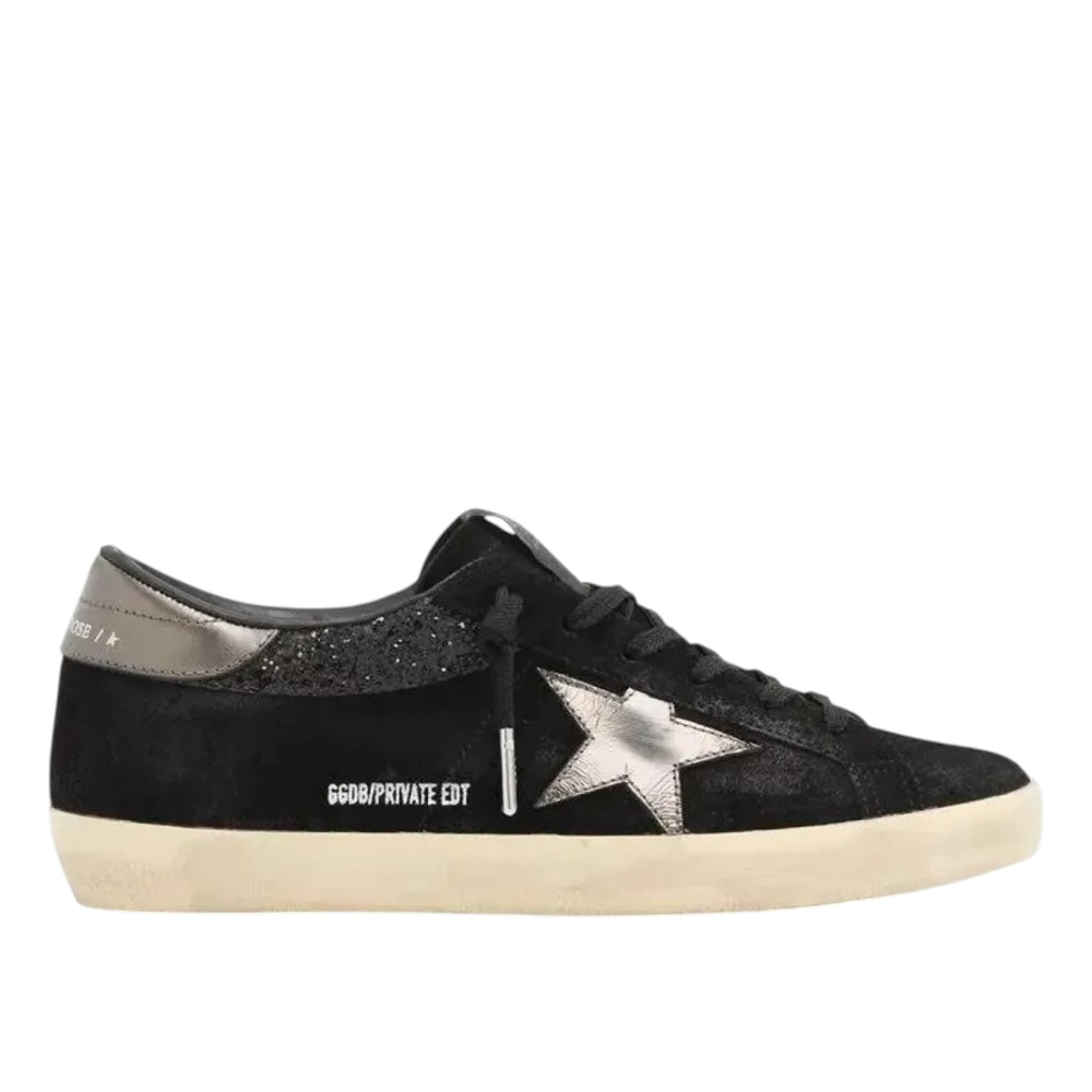 Golden Goose Super Star / Замша черная / золотая звезда