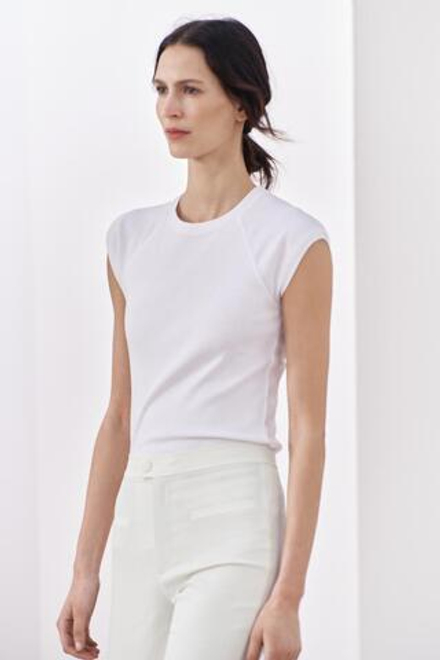 ZARA ФУТБОЛКА ИЗ ХЛОПКА С ЭФФЕКТОМ ПОТЕРТОСТИ, БЕЛЫЙ